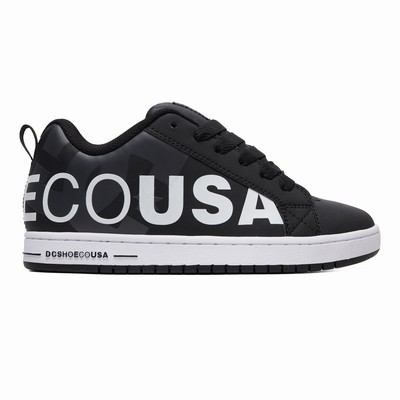 DC Court Graffik Men's Black/White Sneakers Australia Online YTM-093